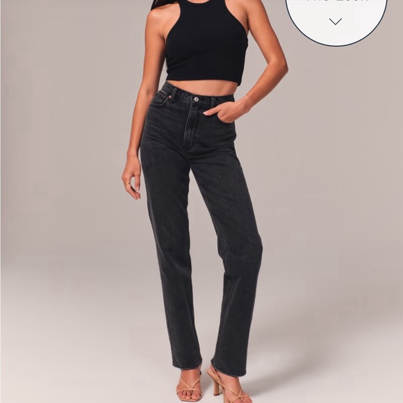 Abercrombie & Fitch Denim - Abercrombie ultra high rise 90s straight jean in black